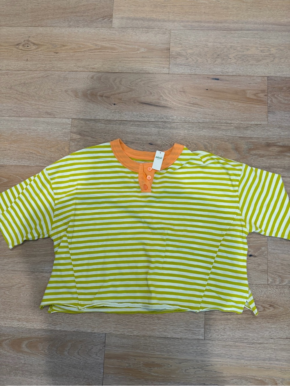 NWT Aerie cropped striped oversized tee S